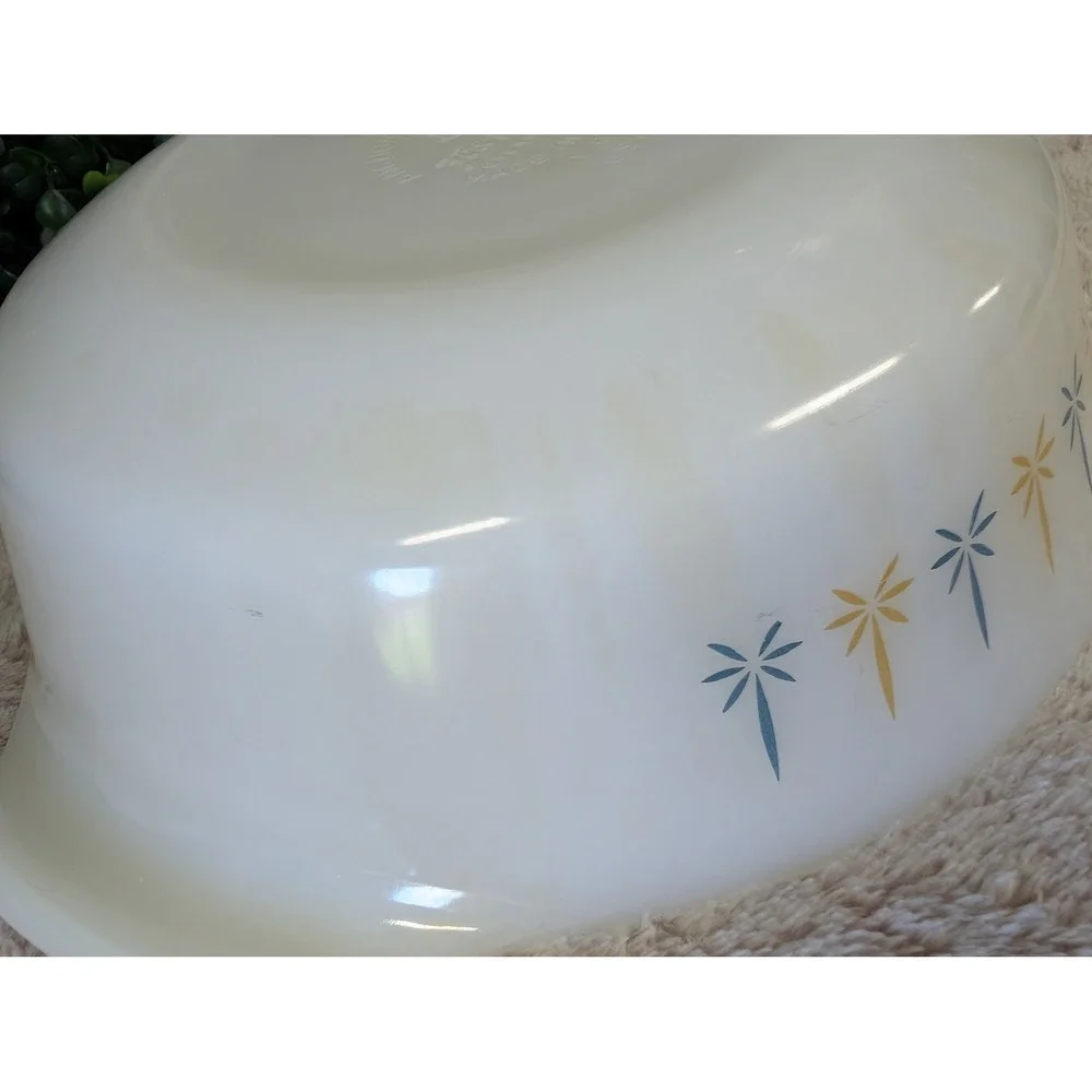 Vtg Fire-King Golden Starburst 1 Qt Casserole Dish Anchor Hocking USA P-1-B